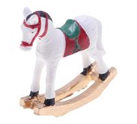 Classical Red And Green Furniture Dollhouses Furniture Christmas Ornament Miniature Wooden Horse Retro Rocking Horse For Dollhouses