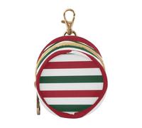Classical Red and Green Striped Newborned Girl Pacifier Storage Case Portable Coin Purse Wallet Bag, Neutral Baby Items