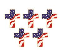 Classical Red White Blue Crosses Brooch Sturdy Alloy Tradition Flag Pin Accessory for Themed Parties and Souvenirs Tradition Flag Pin