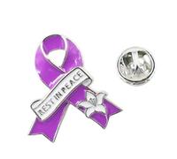 Classical Rest in Peace Ribbon Brooch Alloy Corsage Pin Comfortable Wear for Special Occasions Daily Use Alloy Corsage, One Size, as described