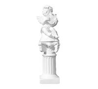 Classical Roman Column Sculpture Resin Art Display Model Elegant Home for Desktop Wedding Photography Props (White, 13.2cm)