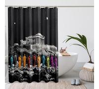 Classical Shower Curtain, Greek Gods Inspired Multi-Color Shower Curtain for Bathroom Decor, Spring Summer Modern Art Waterproof Fabric Shower Curtain Set with Hooks 72x78 Inch