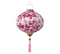 Classical Silk Lanterns Vietnamese Chinese Silk Cloth Oval Lanterns with Tassel Chinese Style Hanging Lantern New Year Lantern(White,12 Inch)
