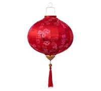 Classical Silk Lanterns Vietnamese Chinese Silk Cloth Oval Lanterns with Tassel Chinese Style Hanging Lantern New Year Lantern(Rojo,18 Inch)