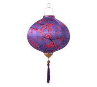 Classical Silk Lanterns Vietnamese Japanese Chinese Silk Cloth Oval Lanterns with Tassel Chinese Style Hanging Lantern New Year Lantern(Light Purple,14 Inch)