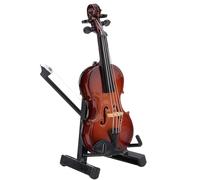 Classical Small Violin Wood Crafted Decorative Accent With Realistic Strings And Tuning Pegs Suitable For Music Lovers Display Shelf Violin Accessory