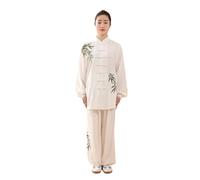 Classical Style Embroidered Tai Chi Clothing Set Martial Arts Practice Performance Clothing Same Style As Men and Women(Color 03,M)