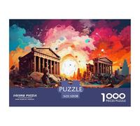 Classical Temple Architecture 1000 Piece Jigsaw Puzzle Paper for Adults Fantasy Colorful Sky Jigsaw Puzzle for Family Home Decor Gift 52x38cm/1000pcs