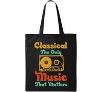Classical The Only Music That Matters Natural Ecological Cotton Tote Bag Black