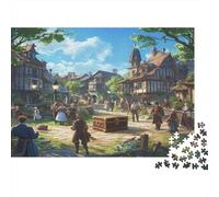 Classical Town Year in Pictures 1000 Piece with Clean Edges Jigsaw Puzzles Vintage Town As Dementia Friendly Activities for Concentration Games 70x50cm/1000pcs