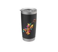 Classical Violin String Instrument Artistic Splash Art Stainless Steel Insulated Tumbler