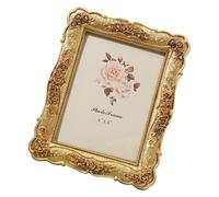 Classical Wall Hanging Photo Frame with Stand Elegant Antique Resin Golden Picture Frame for Wedding Parties Decors Horizontal Vertical