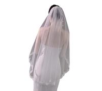 Classical White Lace Trim Wedding Veils Seethrough Sheer Headpiece Bride Veils with Hair Comb for Ceremony Celebration Bridal Headpiece