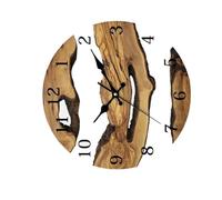 Classical Wood Grains Designs Wall Clock 30cm Quiet Mechanism Clear Tempering Glass Wall Clock For Bedroom And Kitchen Round