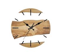 Classical Wood Grains Designs Wall Clock 30cm Quiet Mechanism Clear Tempering Glass Wall Clock For Bedroom And Kitchen Round