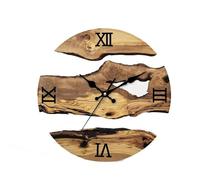 Classical Wood Grains Designs Wall Clock 30cm Quiet Mechanism Clear Tempering Glass Wall Clock For Bedroom And Kitchen Round