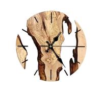 Classical Wood Grains Designs Wall Clock 30cm Quiet Mechanism Clear Tempering Glass Wall Clock For Bedroom And Kitchen Round
