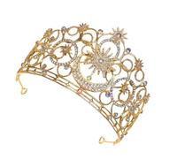 Classical Zn Alloyed Crowned Headdress Artistic Patterns Smooth Texture Ideal Bridal Hair Jewelry
