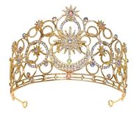 Classical Zn Alloyed Crowned Headdress Artistic Patterns Smooth Texture Ideal Hand Carved Bridal Headwear
