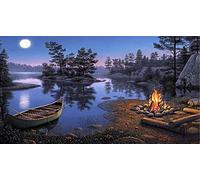 ClassicJP 1000 Piece Jigsaw Puzzles Sailing Moon By The Lake At Night For Adult Gift