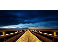 ClassicJP 1000 Piece Jigsaws Wood Bridge Night Landscape Dark Sky Lights For Adult Children