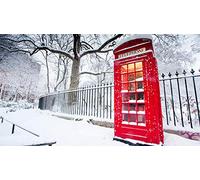 ClassicJP Diy Puzzle For Adult Kid Friend English Phone Booth Winter,Snow 1000Piece Jigsaw