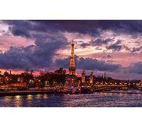 ClassicJP Jigsaw Puzzle 1000 Piece An Evening In Paris Eiffel Tower For Kids Adults Festival Gift