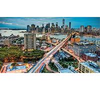 ClassicJP Jigsaw Puzzles Grown Ups Puzzle 1000 Piece Night In Manhattan New York For Adult Children
