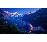 ClassicJP Puzzle 1000 Piece Jigsaw Puzzles Lauterbrunnen Valley Mountains, Stars, Tree, Landscape For Adult Kid