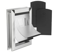 [Classicmacher] Heavy Duty Dog Door with Double Sliding Lock Panel, Aluminum Large Doggie Door for Exterior Door, Magnetic Double Flaps Do g Door for L arge and Medium Dog Up to 100Lbs (Large,Silver)