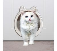 Classicmacher Large Cat Door, Cat Door Interior Door, No Flap Cat Door, Easy to Install, Strong Pet Door for Cat, No Training, Up to 22 LBS, White