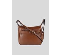 'Classico Napoli' Real Leather Top Zip Crossbody Bag Ashwood Leather Tan One Size
