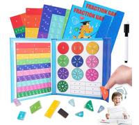 Classicous Stem Magnetic Math Set, Magnetic Fraction Demonstration Book, Magnetic Fraction Tiles, Helping Learn Fractions Easily While Boosting Logic Math and Creativity (2pcs)