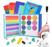 Classicous Stem Magnetic Math Set, Magnetic Fraction Demonstration Book, Magnetic Fraction Tiles, Helping Learn Fractions Easily While Boosting Logic Math and Creativity (1pcs)