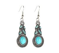 Classics Earrings for Women Boho Western Teardrop Earrings Girls Turquoise Blue Statement For Women Bohemian Turquoise - Vintage Dangle Dangling Pave (as show-E, One Size)
