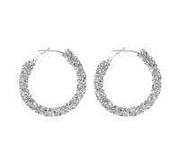 Classics Earrings for Women Earrings Women Fashion Shiny Hoop Silver Dainty Big Hoop Tacky Christmas Jewelry (Silver-F, One Size)