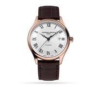 Frederique Constant FC-303MC5B4 Men's Classic Index Automatic Leather Strap Watch, Brown/White
