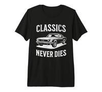 Classics Never Dies - Black Coupe Retro Automotive Tribute Premium T-Shirt