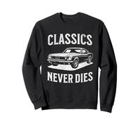 Classics Never Dies - Black Coupe - Retro Automotive Tribute Sweatshirt