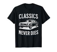 Classics Never Dies - Black Coupe - Retro Automotive Tribute T-Shirt