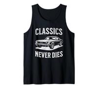 Classics Never Dies - Black Coupe - Retro Automotive Tribute Tank Top