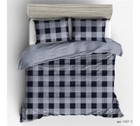 Classics Plaid Duvet Cover Geometry Stripe Bedding Set for Kids Boys Girls Teens The Modern Concise Style Comforter Set for All Seasons Soft Bedroom Decor 3 Pieces (Colour 7,Single:135x200cm (3Piece))