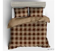 Classics Plaid Duvet Cover Geometry Stripe Bedding Set for Kids Boys Girls Teens The Modern Concise Style Comforter Set for All Seasons Soft Bedroom Decor 3 Pieces (Colour 9,Single:135x200cm (3Piece))