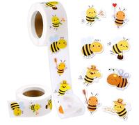 Classicseali 1000pcs Bee Stickers for Crafting,8 Styles of Bumble Bee Stickers for Kids & Teens,Cute Animal Sticker for Water Bottles,Laptop,Phone,Bees Themed Party Envelope Seals Sticker