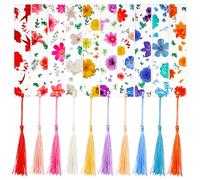 Classicseali 10pcs Acrylic Bookmarks,Flowers Acrylic Bookmark Blank,10 Colorful Transparent Bookmark Making Kit for Reading Women,Perfect Bookmarks Blanks,Students,and Book Lovers
