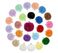Classicseali 125 Pcs Mini Pom Pom Keychain, Colorful Pom Pom Keychain Charms for DIY Keychains Poms Poms Crafts for Keychains Tassel Earrings Charm Pendant Jewelry Making, 25 Colors