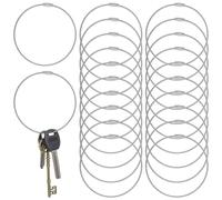 Classicseali 20pcs Wire Luggage Tag Cable,25cm Wire Keychain Cable with Screw Lock, 2mm Wires Key Ring for Keyrings, Hanging Luggage Tag, Bag Tags, ID Tags Keepers, Kitchen Utensils