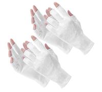 Classicseali 2Pairs Moisturising Gloves,Half Finger White Fingerless Cotton Gloves for Women, Thin, Sweat-Proof and Breathable White Cotton Glove for Eczema, Drying Hands, Sleeping, Lotion and Spa