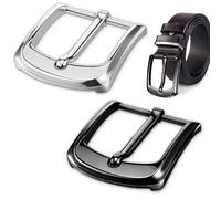 Classicseali 2pcs Belt Buckle Replacement,40mm Belt Buckles for Men,Single-Prong Square Metal Belts Buckle, Suitable for Men's and Women's Belts, Silver