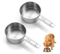 Classicseali 2PCS Pet Food Scoop, Stainless Steel 1/2 Half Cup Measure, 125ml Half Cups Measuring Cups, for Feeding Pet, Wet and Dry Ingredients, Dishwasher Safe